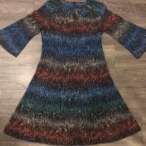 🔵Multicolored three-quarter sleeve dress